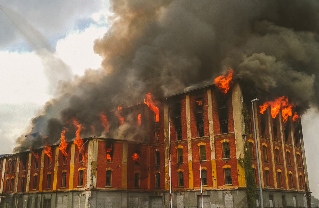 Fire In An Old Building in Celje. Building was destroyed and now don't exists anymore.